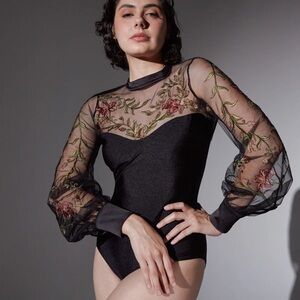 Thistle and Spire Livia Floral Embroidered Bodysuit NWT